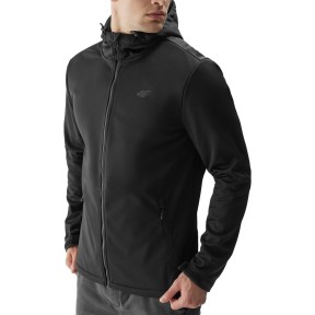 4F TSOFM156 Men's Windproof Softshell Jacket, Black