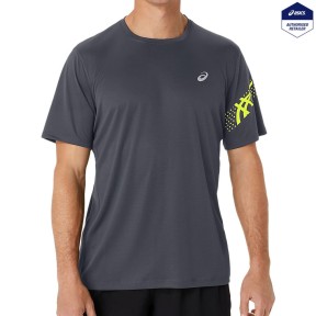 Asics Icon SS Men's Top, Carrier Grey/Safety Yellow