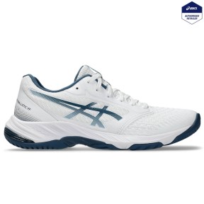 Asics Netburner Ballistic FF 3 Men's Indoor Shoes, White/Vintage Indigo