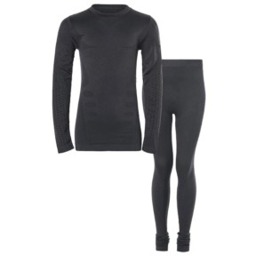 Endurance ZigZag Gualala Seamless Kids Baselayer, Black