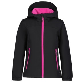Icepeak Kobryn Jr Girls Softshell Jacket, Black/Pink
