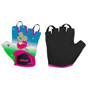 R2 Voska Kids Bike Gloves, Blue/Green/Pink