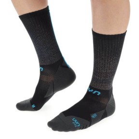 UYN Aero Men's Cycling Socks, Black/Turquoise