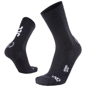 UYN Merino Men's Cycling Socks, Black/White
