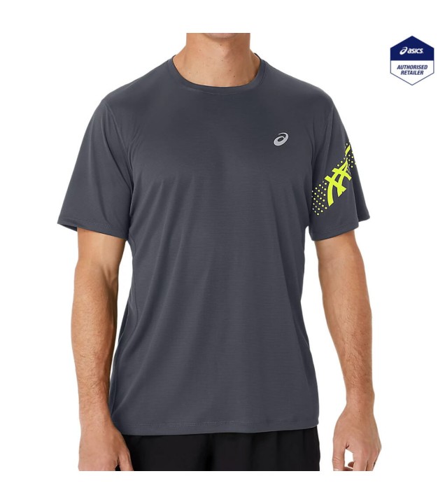 Asics Icon SS Men's Top, Carrier Grey/Safety Yellow