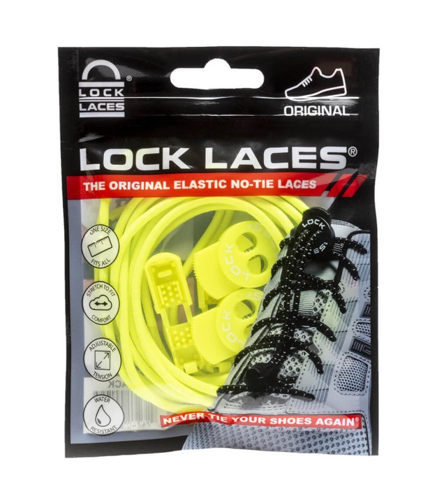 Lock Laces No Tie Shoelaces, Neon Yellow