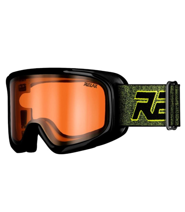 Relax Bunny Kids Ski Goggles, Shiny Black, Orange