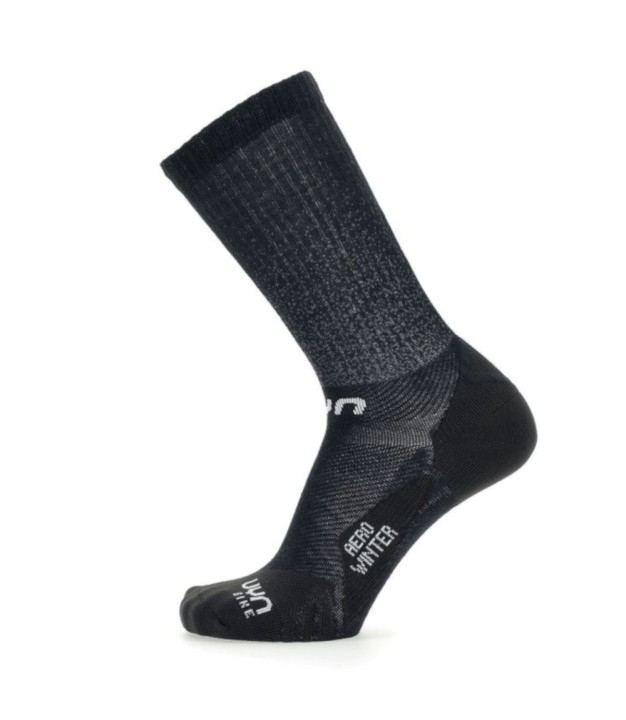 UYN Cycling Aero Men's Winter Socks, Black/White